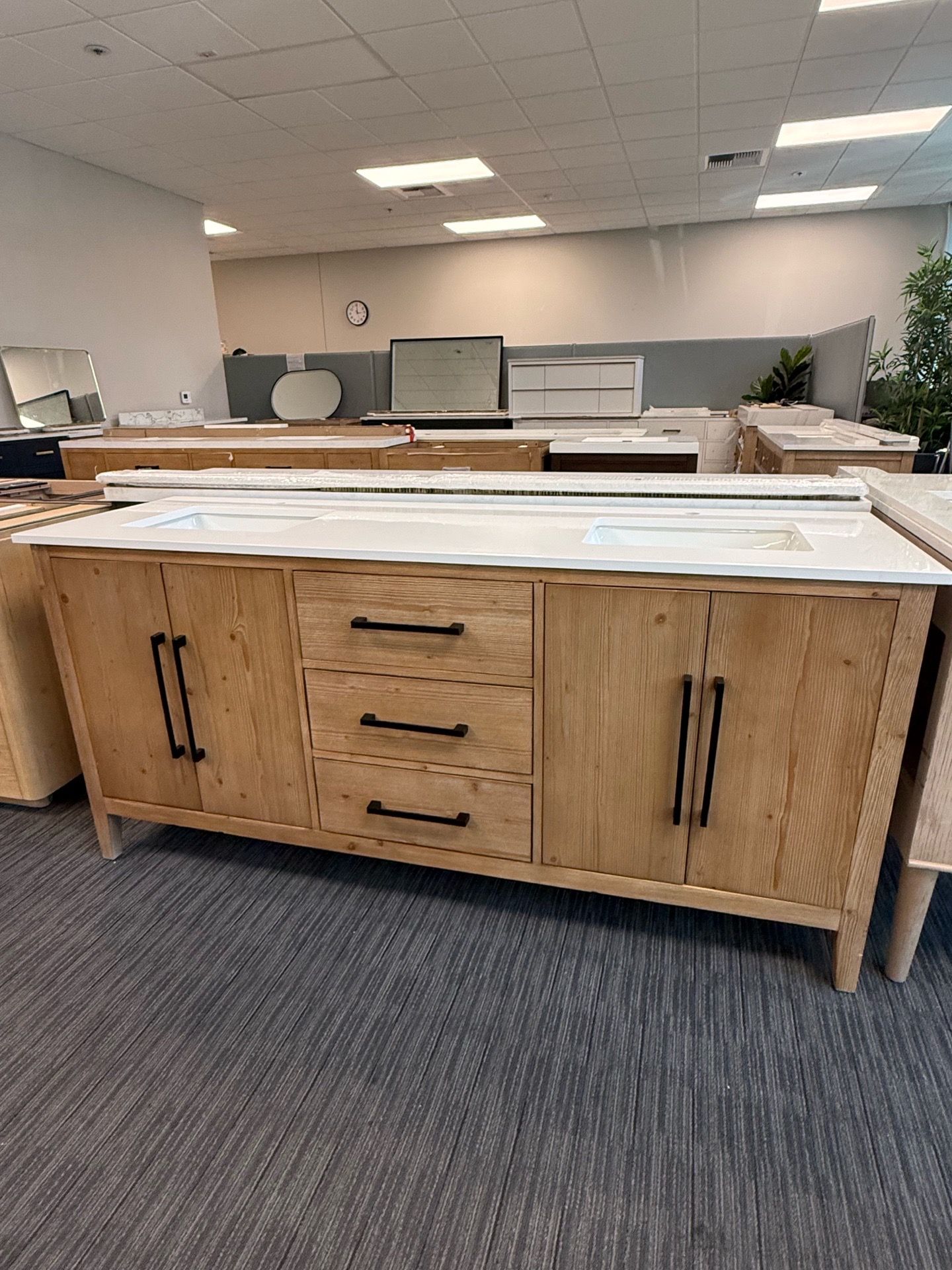 73” Bathroom vanity in wood color