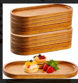 12 Acacia solid wood trays