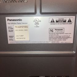 Panasonic 42 Inch Plasma Non Smart Tv 