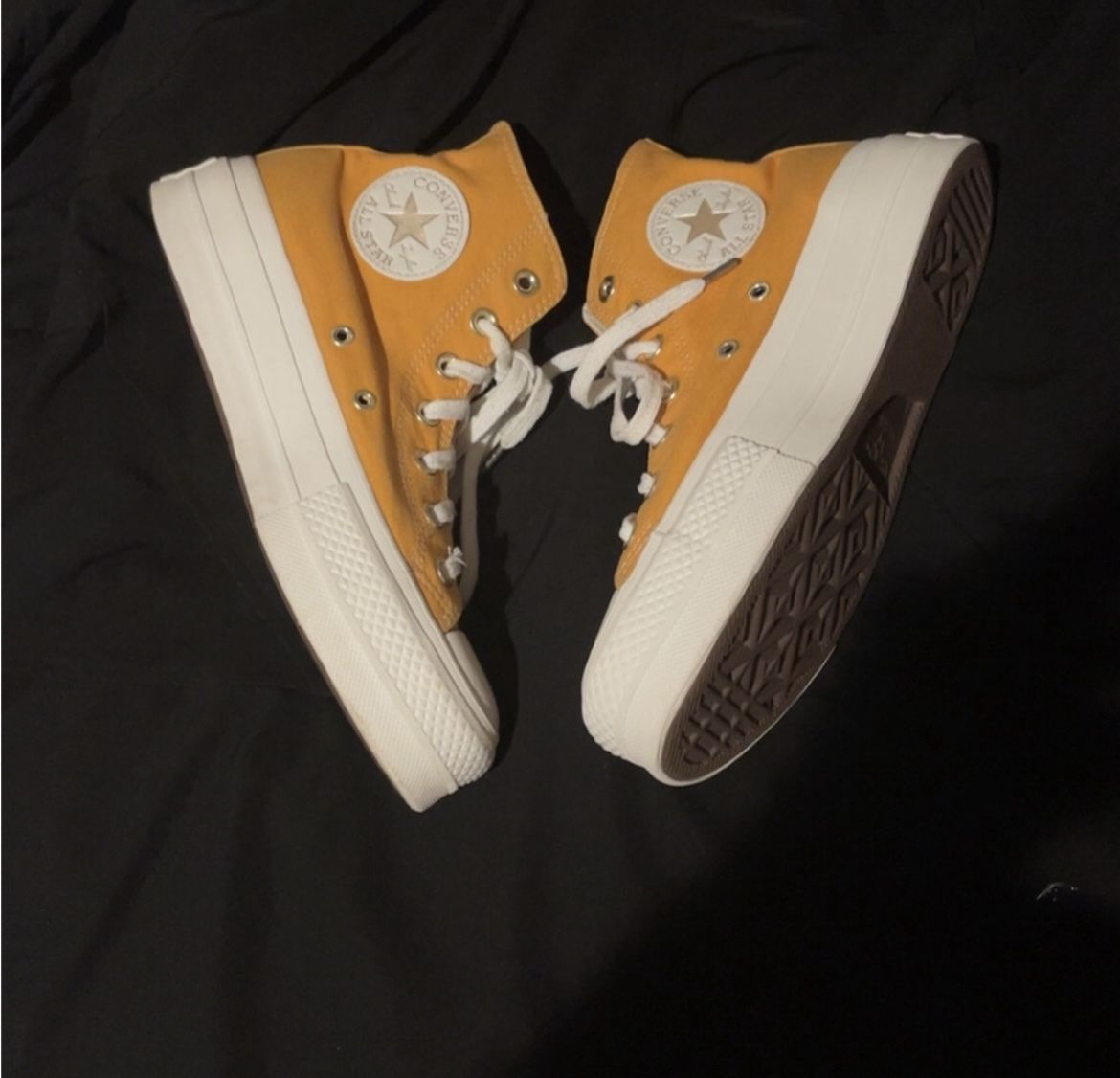 Converse High-Tops in Bright Yellow and White