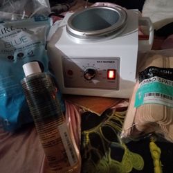 Wax Warmer With The Wax And Jumbo Spatulas Also The Huile Pre & Post Epilation Hydration Depilatory oil