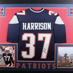 Rodney Harrison Signed Framed Jersey Authenticated