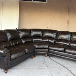 Genuine top grain leather sectional by Lazzaro ,Delivery Available 