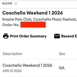 (3) Coachella Weekend 1 GA Passes