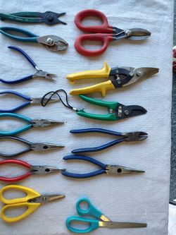 Assorted Pliers, Scissors & Garden Snips Tool Lot