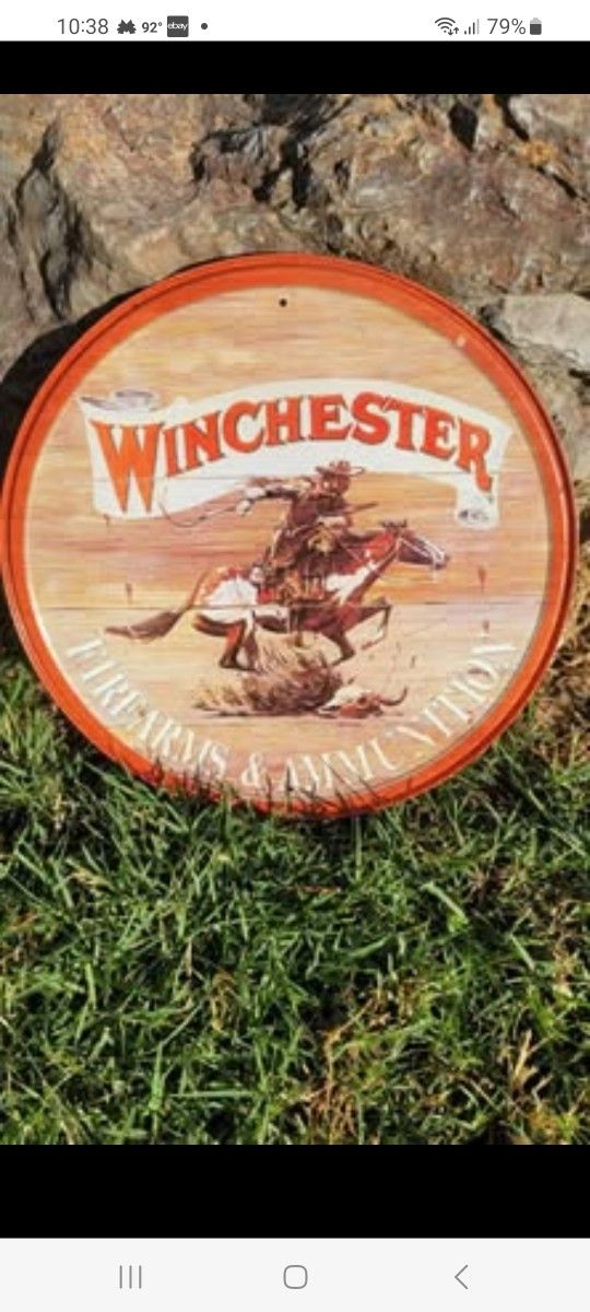 winchester tin metal sign.11.5 x 11.5 fathers day
