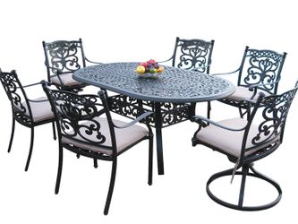 Cast Aluminum 7 Piece Patio Dining Set