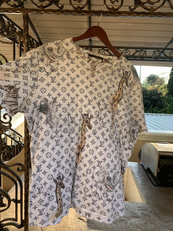 louis vuitton white monogram shirt