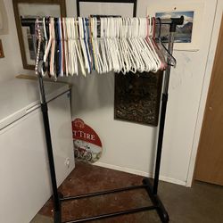 Coat Garment Rack Rolling Adjustable Plus 70 Hangers 