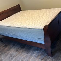 Brown Quine Bed + Box + Mattress 