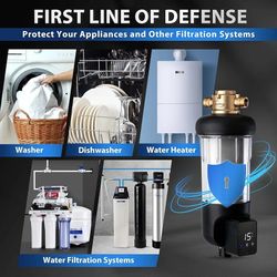 iSpring WSP50J Reusable Whole House Spin-Down Sediment Water Filter, Upgraded Jumbo Size, Large Capacity, 50-Micron Flushable Prefilter Filtration, 1"