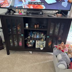 Wood Curio Tv Stand/cabinet
