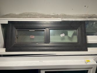 NEW 35.5 in wide x 11.5 in tall - bathroom window (black face)