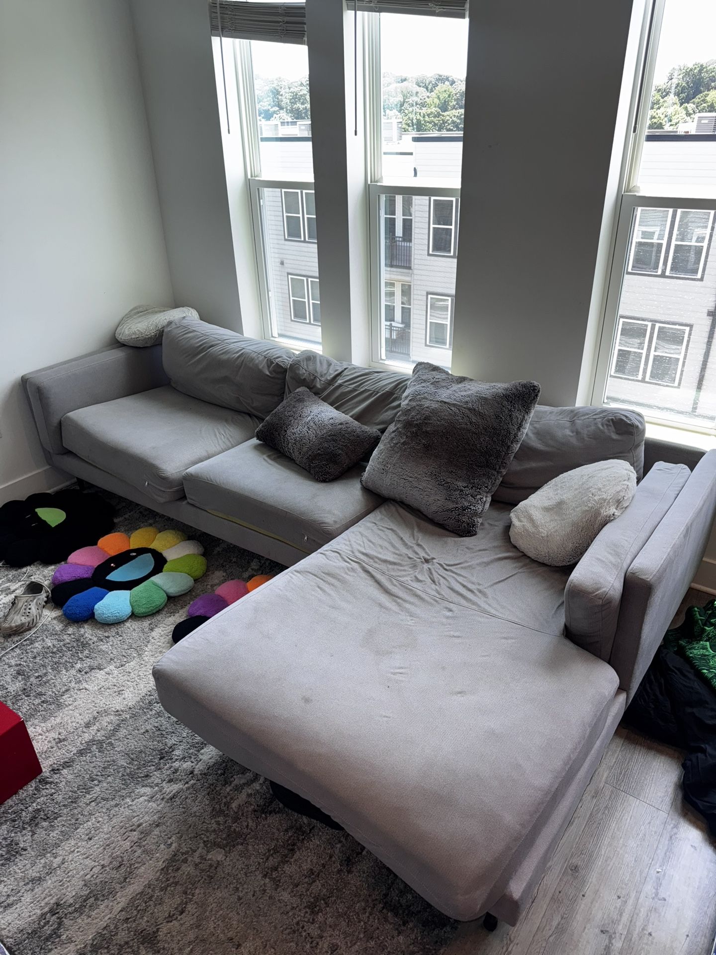 Grey L Couch