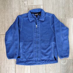Vintage Patagonia women's synchilla fleece zip up jacket medium made in USA blue