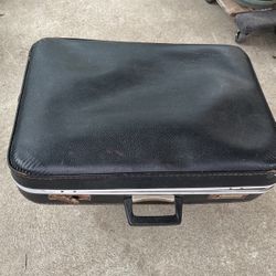 Vintage Suitcase Hard Shell Black Decorative Item