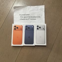 Apple iPhone 17 Pro Max, 256GB, Cosmic Orange deep blue silver Factory Unlocked w/ receipt set of 3