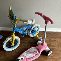 Baby Shark Bike And Pink Scooter