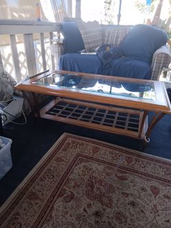 Glass top coffee table $25