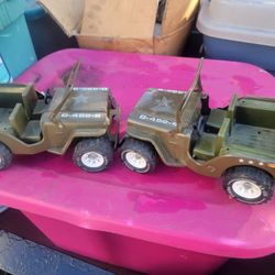 Tonka Military Jeeps Pair