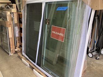 72 X 60” Trinsic V300 Black/Black Half Vent Milgard Slider 