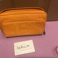 Kipling Nylon Yellow Large Wallet