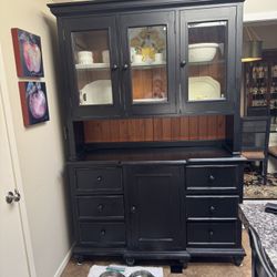 FREE Black Kitchen Cabinet With Upper Hutch