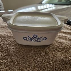 P43B /22 Oz Vintage Corning Ware Cornflower Casserole Dish W Storage Lid