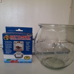 Fish Bowl With Automatic Betta Feeder $20 