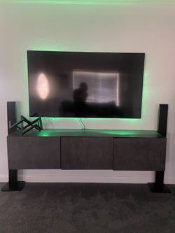 Tv Unit With Doors / Black & Cement