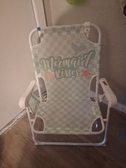 Kids folding beach chair - mermaid kisses