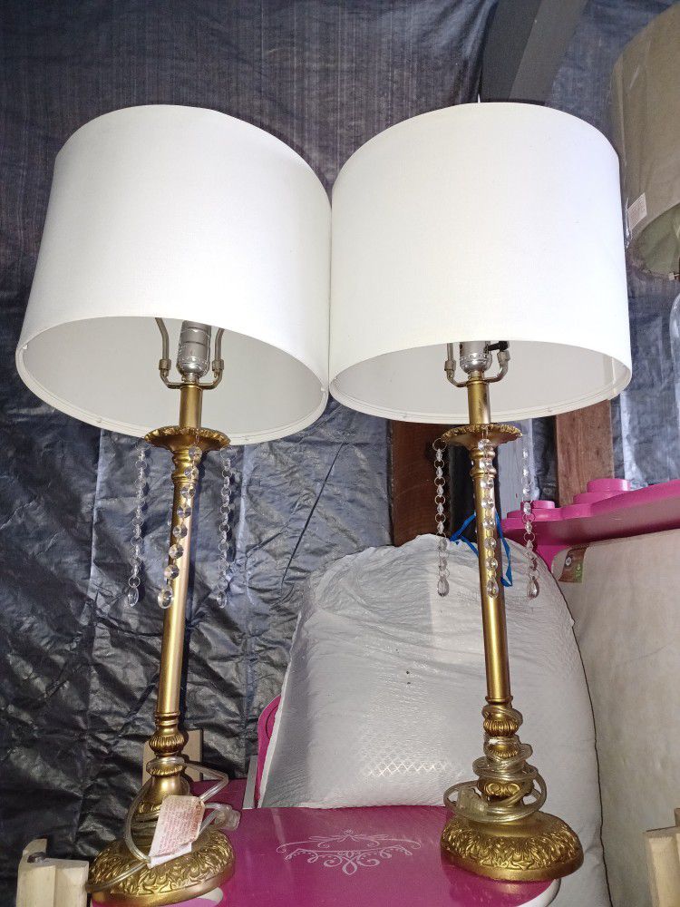 2 Lamps Gold VINTAGE $20 For BOTH