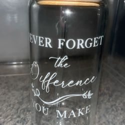 Glass Cup Bamboo Lid - Moving Sale