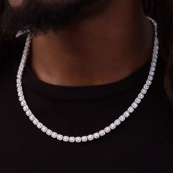 Micro Clustered Tennis Chain in white gold 6mm
