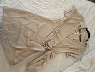 Beige Wrap dress with Tie Waist