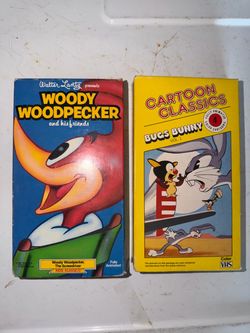 Woody Woodpecker & Bugs Bunny VHS Tapes Lot