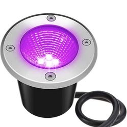 RGB Landscape Lighting, 6W Inground Lights IP67 Waterproof Low Voltage Ground Lights for Outdoor Backyard Garden Driveway Decoration.