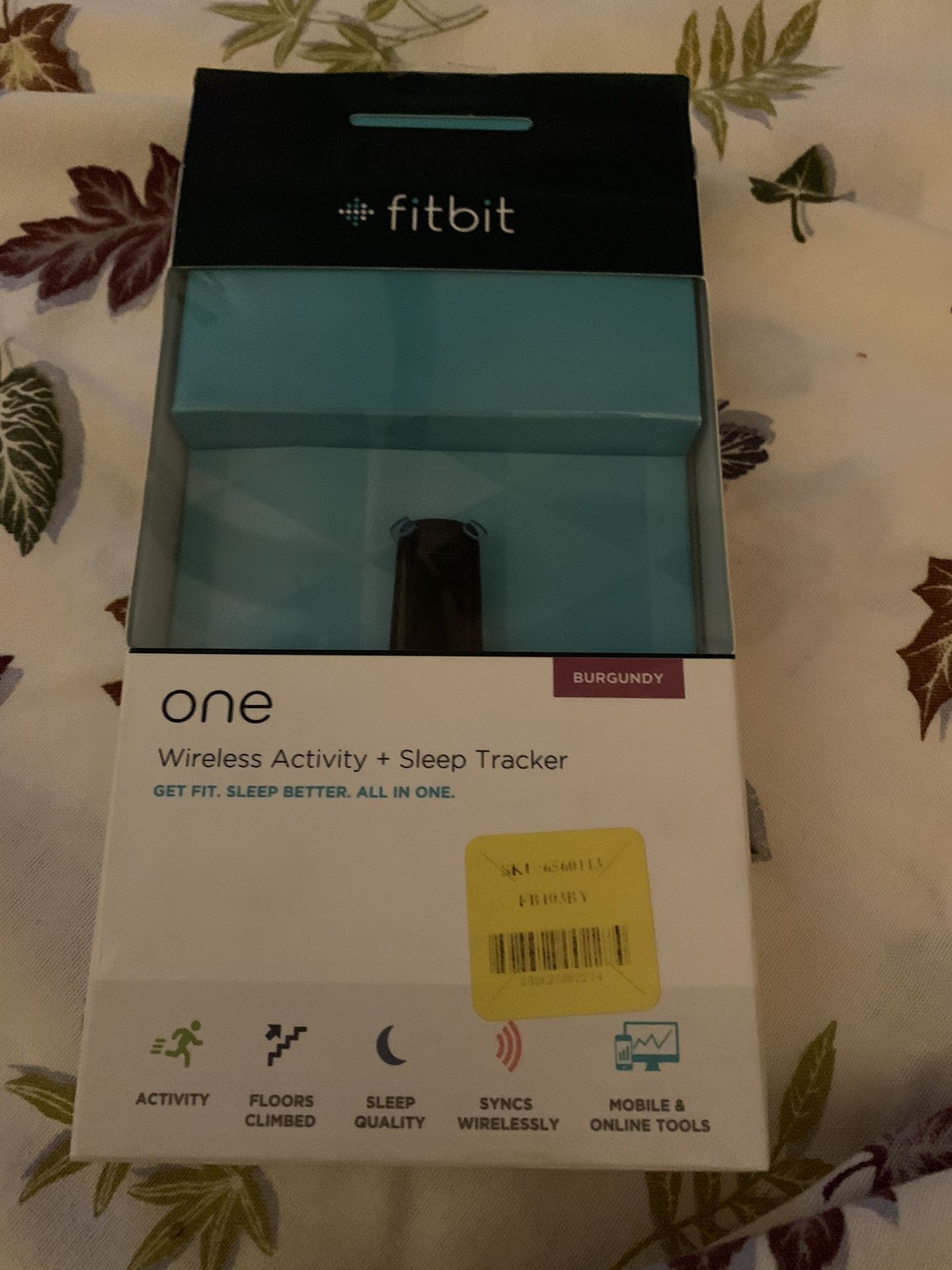 Fitbit One Wireless Activity & Sleep Tracker Burgundy with charger and one clip