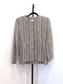 Gerard Women's Button-Up Patterned Jacket Size 32 Vintage 90s Blouse