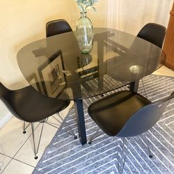 Smokey Dark Glass top Dining Table
