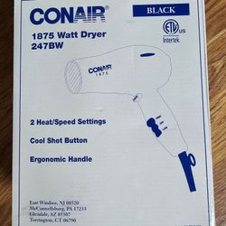 CONAIR 1875 Watt Dryer 247BW, Black