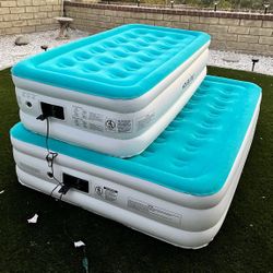 New In Box $35 For Twin $45 For Queen Size 550 Lbs Capacity Inflatable Air Bed Mattress With Built In Pump Camping Sleeping 18 Inches Tall