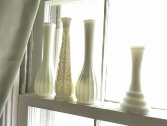 Vintage Milk Glass Flower Vases