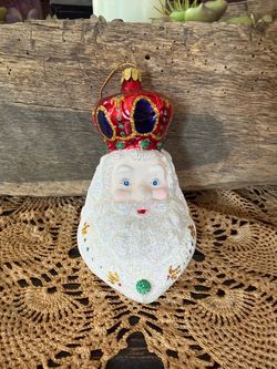 Vintage Santa’s Best Santa Claus King crown ornament