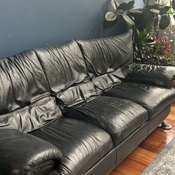 Leather Sofa And Loveseat Black