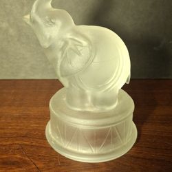 Vintage Satin Glass Elephant 