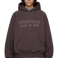 FEAR OF GOD ESSENTIALS HOODIE “PLUM” SIZE LARGE 
