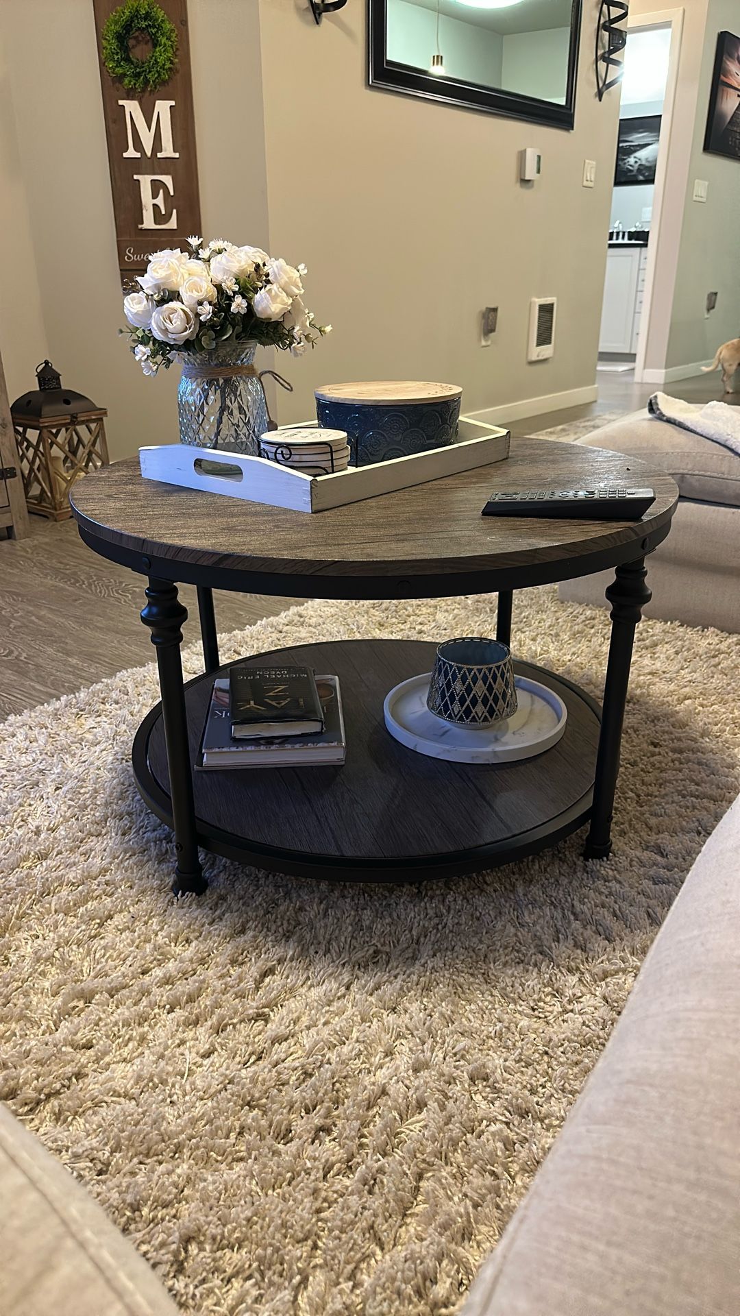 2 Tier Wood Round Coffee Table