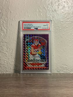 2024 PANINI MOSAIC MOMENTS IN TIME #12 TRAVIS KELCE MOMENTS IN TIME-PURPLE