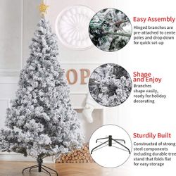 New in Box! 6’ Flocked Christmas Tree